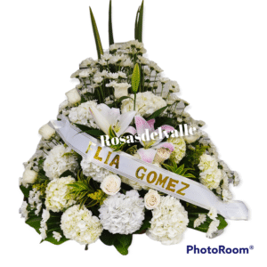 avanico elaborado en rosas y hortensias